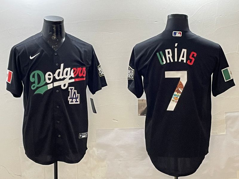 Men Los Angeles Dodgers #7 Urias Black Fashion 2025 Nike MLB Jersey style 10->los angeles dodgers->MLB Jersey